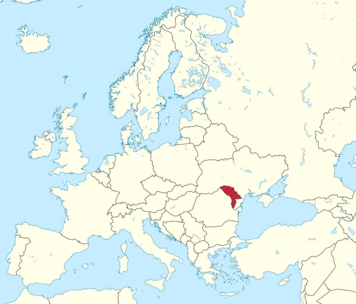 Mapa da europa Moldávia